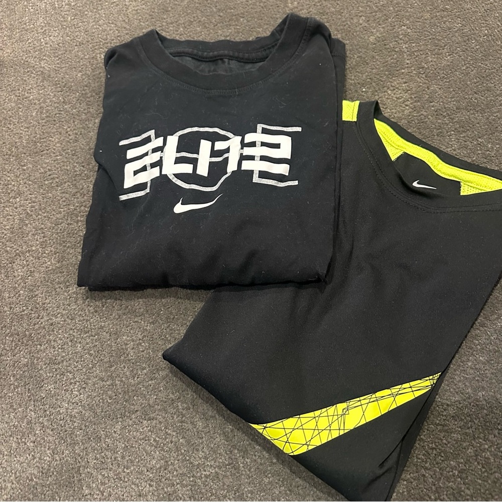 Nike Black and Neon Graphic Tees
